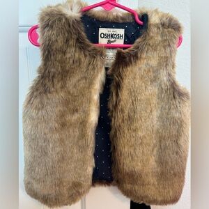 OshKosh B'gosh Brown Faux Fur Vest